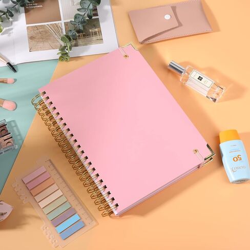 دفتر ملاحظات حلزوني بغلاف صلب من Ddaowanx، مجلة دفتر ملاحظات مسطرة بالكلية، 8.5 بوصة × 11 بوصة، 320 صفحة مجلة كتابة جلدية للنساء، 3 موضوعات A4 دفتر ملاحظات بغلاف مقوى لمدرسة العمل (A4) in Kuwait