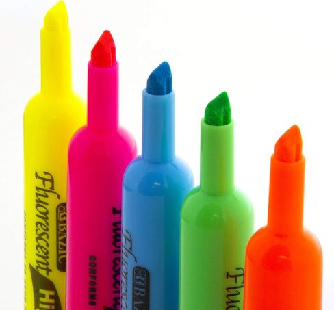 BAZIC Highlighter Yellow Color Desk Style, Chisel Tip Broad Fine Line Highlighters, Unscented Highlighting Coloring Marker (3/Pack), 1-Pack in Saudi Arabia