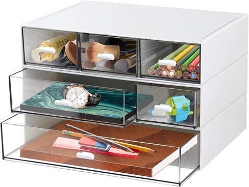 Desk Organizer with 6 Drawers, Sundries Stationery Storage Craft Drawer, Cosmetic Organizer for Office and Home Mini Size in Kuwait