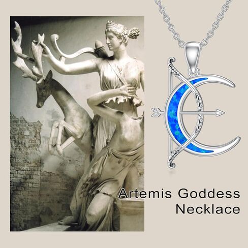 قلادة LEECCI Artemis من الفضة الإسترليني عيار 925 قلادة الآلهة اليونانية مجوهرات الأساطير الرومانية القديمة هدايا للنساء والفتيات in Saudi Arabia