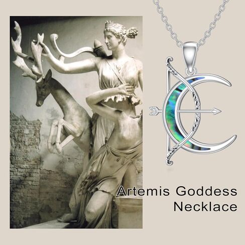 قلادة LEECCI Artemis من الفضة الإسترليني عيار 925 قلادة الآلهة اليونانية مجوهرات الأساطير الرومانية القديمة هدايا للنساء والفتيات in Saudi Arabia