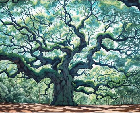 Paint by Number Kits 16 x 20 Canvas DIY Oil Painting for Kids, Students, Adults Beginner with Brushes & Acrylic Pigment - Oak Tree View,Easy Oil Painting for Gift Home Wall Decor(Frameless) in Saudi Arabia