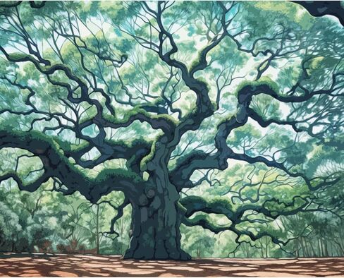 Paint by Number Kits 16 x 20 Canvas DIY Oil Painting for Kids, Students, Adults Beginner with Brushes & Acrylic Pigment - Oak Tree View,Easy Oil Painting for Gift Home Wall Decor(Frameless) in Saudi Arabia