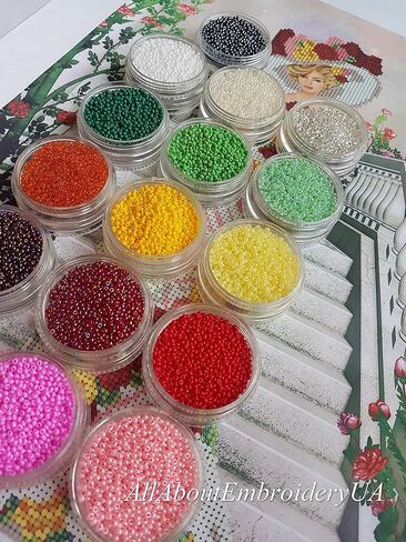 طقم تطريز بالخرز من AllAboutEmbroideryUA، سيدة باللون الأبيض، إبرة، أميرة، صناعة يدوية، نسيج، غرز متقاطعة مطرزة، طقم. نمط الديكور in Kuwait