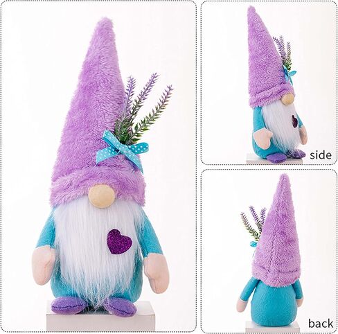 قطعتان من قطيفة التماثيل الأرجوانية الخزامى، ديكورات التماثيل الربيعية والصيفية للمنزل، صينية المطبخ المتدرجة ديكور تومتي، هدايا التماثيل المحشوة لعيد الحب للنساء، الحلي المصنوعة يدويًا وديكورات المنزل السويدية in Kuwait