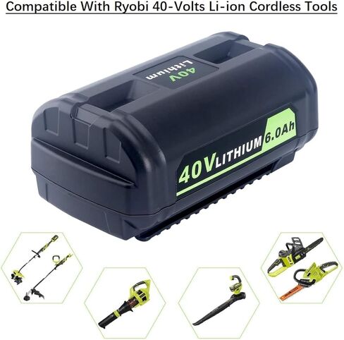 OP4060 40V 6.0 Ah بطارية ليثيوم أيون بديلة لـ Ryobi OP4026A OP4030 OP4040 OP4050 OP4060A 40V ليثيوم أيون أدوات كهربائية لاسلكية مع مقياس الوقود in Kuwait