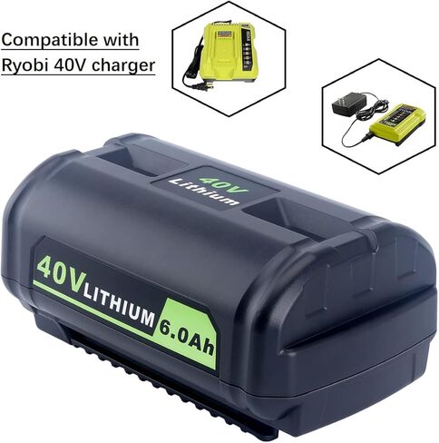 OP4060 40V 6.0 Ah بطارية ليثيوم أيون بديلة لـ Ryobi OP4026A OP4030 OP4040 OP4050 OP4060A 40V ليثيوم أيون أدوات كهربائية لاسلكية مع مقياس الوقود in Kuwait