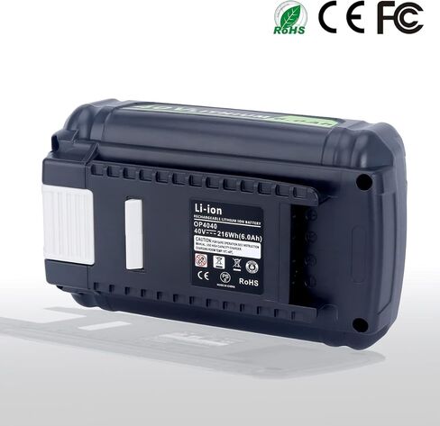 OP4060 40V 6.0 Ah بطارية ليثيوم أيون بديلة لـ Ryobi OP4026A OP4030 OP4040 OP4050 OP4060A 40V ليثيوم أيون أدوات كهربائية لاسلكية مع مقياس الوقود in Kuwait