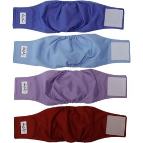 JoyDaog Reusable Belly Bands for Large Dogs,4 Pack Premium Washable Dog Diapers Male Doggie Nappies Wrap,XXL