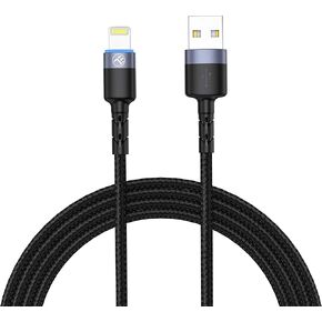 TELLUR Data Cable USB to Lightning with LED Light, 3A, 1.2m (Black) in Kuwait