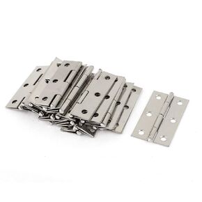 uxcell 2.2inches Long 6 Mounting Holes Stainless Steel Hinges 20 Pcs