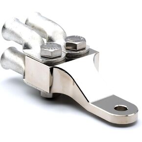 ILL Customz Dual 1/0 AWG Alternator Distribution Block Nickel Plated Aluminum 8mm Mounting Hole…