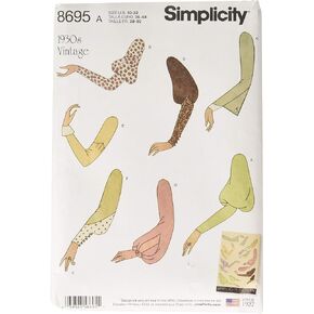 مجموعة أكمام كلاسيكية من Simplicity Creative Patterns 8695 Misses، مقاس 10-18