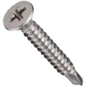 Small Parts Steel Self-Drilling Screw, Zinc Plated Finish, Flat Head, Phillips Drive, Self-Drilling Point, 2" Length, #10 Threads (Pack of 100)