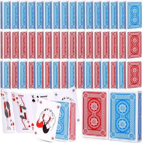 Zubebe 48 Pack Playing Cards Bulk Deck of Cards 2.25 Inch x 3.5 Inch Poker Size Standard Index Red and Blue Travel Playing Item for Activities Party Supplies Games Novelty Gift
