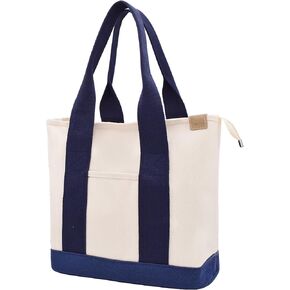 Canvas Tote Bag Casual Multi pockets Handbags Large Capacity Shopping Shoulder Bag with Pocket Bags Work Purses