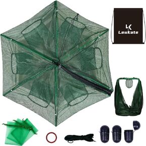 Collapsible Fishing Bait Minnow Trap - Durable Fish Trap Net for Minnow, Crab, Crayfish, Shrimp Fish Trap Net - Designed for Minnows and Beyond