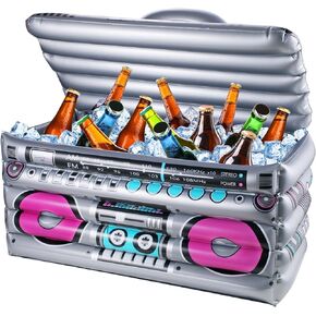 Inflatable Cooler for Parties, Radio Designed Style Inflatable Drink Cooler for Parties, Blow up Party Cooler for 80s90s Party Decorations