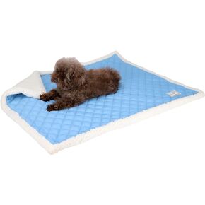 Acaba Dog Blanket for Floor Dog Dog Mat Dog Bed Mat for Floor Dog Bed Cooling Mat Warming Mat Ultra Soft Pet Bed Reversible (Cool & Warm) Dog Bed Pad with Machine Washable Blue M
