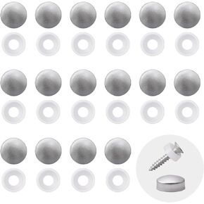 INCREWAY 100pcs Screw Covers, Plastic Screw Cap, Plastic Screw Cover, Chrome Plastidome Screw Cap (Black)