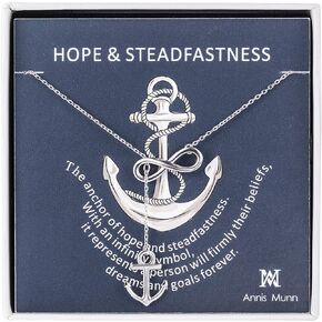 Anchor Infinity Pendant Women Necklace 925 Sterling Silver Women Jewelry Y shaped Adjustable Necklace for Teen Girls Best Gift for Her