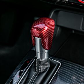 Spotrim for 11th Gen Civic Gear Shift Knob Cover Automatic Transmission CVT Boots Shift Lever Trims for Honda Civic 2022 2023 2024, CR-V 2023 2024, Accord 2018-2024 (Red)