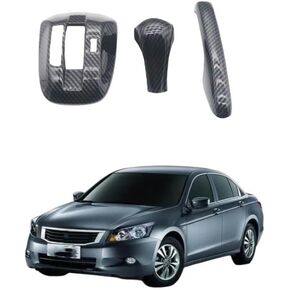 3pcs Agate Carbon Fiber Car Center Console Gear Shift Indicator Panel Cover Trim Interior for Honda Accord 2008 2009 2010 2011 2012 2013 8th Accessories