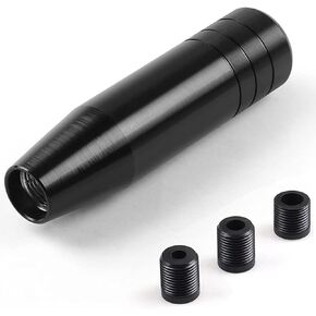 مقابض ناقل الحركة 5.1 بوصة، مقبض رأس ناقل الحركة ثقيل الوزن للسيارة مع رافعة تحويل من سبائك الألومنيوم تناسب معظم المركبات الأوتوماتيكية اليدوية مع 3 محولات مترابطة M8 M10 M12 x 1.25، أسود in Kuwait