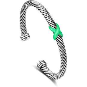 Cable Bracelets for Women Fun Boho Enamel Knot Summer Beach Cuff Bracelets Statement Adjustable Jewelry Gifts for Her