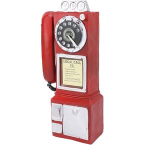 Telephone Decorative Phone Model, Vintage Telephone Decor Retro Telephones Cafe Bar Window Decorative Home Decoration Props (Black)