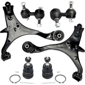 Front Lower Control Arms For 2001-2005 for Acura EL, for Honda Civic [No Si Models], w/Ball Joints, Sway Bars - 6pc Suspension Kit
