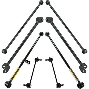 TRQ 8 Piece Rear Suspension Kit Lower Control Trailing Locating Arms & Links Compatible with 1994-1996 Lexus ES300 1992-1996 Toyota Camry