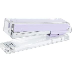 Mint Green Stapler Clear Acrylic Body Desk Staplers with Large Capacity Non-Slip No-Jam Desktop Stapling Tools for Office Home Desk Accessories Supplies