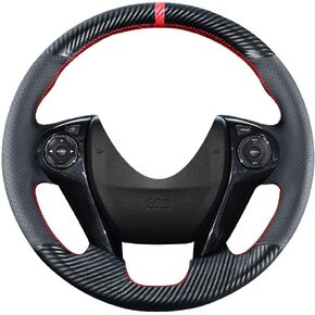 DIY Stitching Carbon Fiber Steering Wheel Cover for Honda Accord 2013 2014 2015 2016 2017 / Ridgeline 2017-2020 / Crosstour 2013-2015 15 inches Leather Interior Accessories