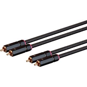 Monoprice Male RCA Two Channel Stereo Audio Cable - 25 Feet - Black, Gold Plated Connectors, Double Shielded with Copper Braiding - Onix Series