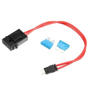 X AUTOHAUX 32V Mini Fuse Adapter Tap Fuse Kit with 2pcs 25A Blade Style Fuse for Cars Boats