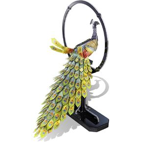 Piececool 3D Puzzles for Adults, Gorgeous Peacock 3D Metal Model Building Kits, Challenging Brain Teaser 3D Puzzles DIY Assembling Crafts Kit Creative Gfits Home Decor