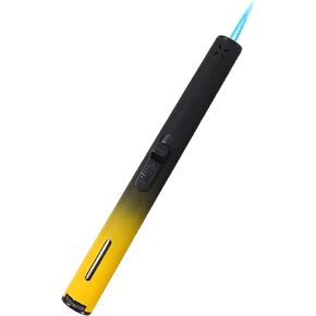 Butane Torch Lighters, 7.9IN Refillable Torch Lighter Adjustable Jet Flame Butane Lighter Long Pen Lighter for Grill BBQ Candle Camping (Gas Not Included) (Blue) in Kuwait