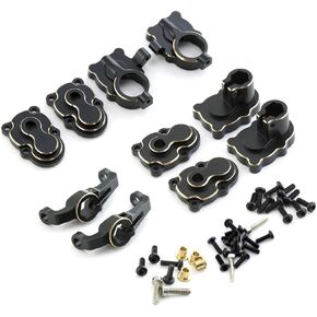 Brass Portal Covers Front Rear Portal Housing and Caster Blocks 79g/Set for 1/24 FMS FCX24 Portal Upgrade Parts (Black)