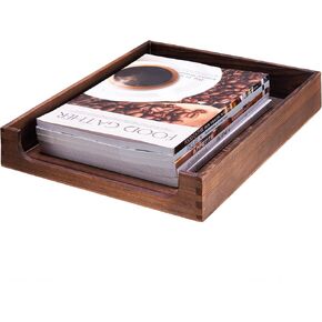 صينية رسائل خشبية من NiOffice منظم سطح المكتب من خشب الصنوبر الطبيعي، تخزين متعدد الوظائف للمكتب والمطبخ - مثالي للملفات واللوازم والإكسسوارات الصغيرة، توفير مساحة قابلة للتكديس (حرق ريفي) in Kuwait