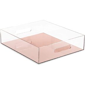 Juvale Rose Gold Acrylic Letter Tray, Clear Office Desk Organizer for Files, Documents, Paper Storage (10.5 x 12 x 3 in)