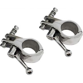 NRC&XRC Pair of 316 Stainless Steel Bimini Top Hinge Rail Mount with Boat Pin & Cam Clamp Quick Release for 7/8" Tube/Pipe