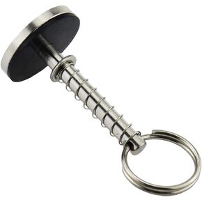 NRC&XRC Stainless-Steel 316 Hatch Cover Pull Handle with Spring Hidden Pin Button for Fishing Boat Yacht Dia.:1/4",Total Length:2-1/8"