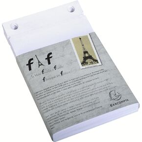 Exacompta - Ref. 12213E - 1 Plain Refill Format N°3 - Format 185 x 115 mm - 170 White and microperforated Sheets for The Header - FAF 18.5/11.5