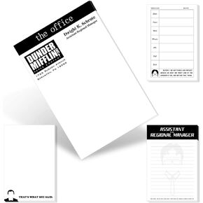 4PCS The Office Merchandise Notes, The Office Merch Notebooks Set, The Office Quote Notepad, Funny Novelty The Office Gifts for Coworkers, Students, Friends or The Office TV Show Fans
