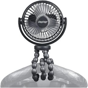 Bag Boy Cart Fan 2.0, Adjustable and Compact Fan with Rechargeable Battery and Flexible Tripod Legs