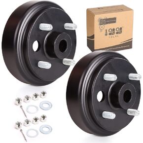 10L0L Golf Cart 1 Inch Large Hole Fine Spline Brake Hub Drum Assembly for 4 Cycle Gas 1991-Up EZGO TXT, RXV, Marathon, Medalist, Columbia,OEM 21807G1, 41843-94 (2 Packs)