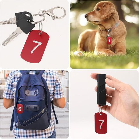 10pcs Aluminum Key Tags with Ring Number Marking Identification Tag Number Tags Keychain Number Label for Dormitory Keys House Lockers, Red in Saudi Arabia