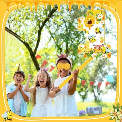 Bee Pinata First Birthday Pinata With Blindfold,Bat And Filler For Bee Gender Reveal Party Decorations, Baby Shower Kids First Birthday Party Supplies,16.14 x 11 x 3.15 Inch in Saudi Arabia