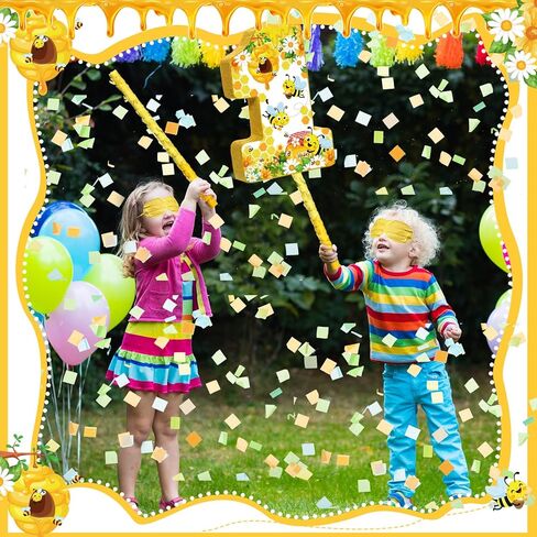 Bee Pinata First Birthday Pinata With Blindfold,Bat And Filler For Bee Gender Reveal Party Decorations, Baby Shower Kids First Birthday Party Supplies,16.14 x 11 x 3.15 Inch in Saudi Arabia